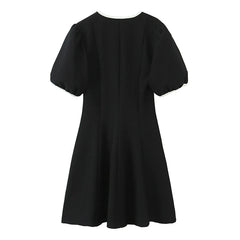 High Quality Contrast Bow Mini Dresses