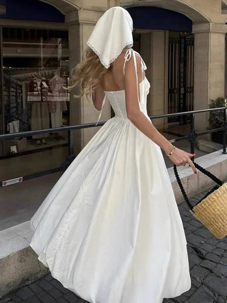 Fashionable Simple Sleeveless Pleated Waist Dresses
