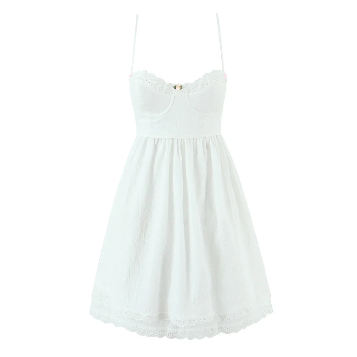 Sexy Spaghetti Straps White Mini Summer Dresses