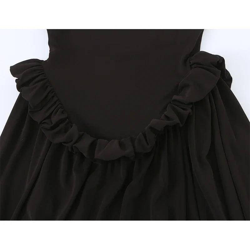 Dark Brown Spaghetti Strap Maxi Dresses