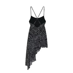 Sling Draped Polka Dot Dresses