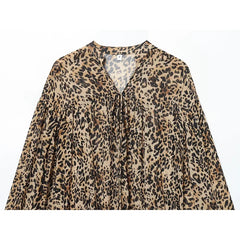 Spring Vintage Animal Print Ruffle Mini Dresses