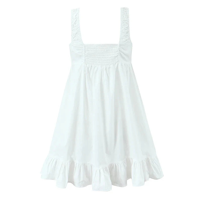 Black White Cotton Sleeveless Dresses