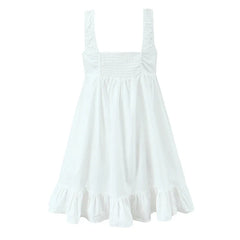 Black White Cotton Sleeveless Dresses