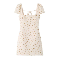 Polka Dot Backless Bow Decoration Mini Dresses