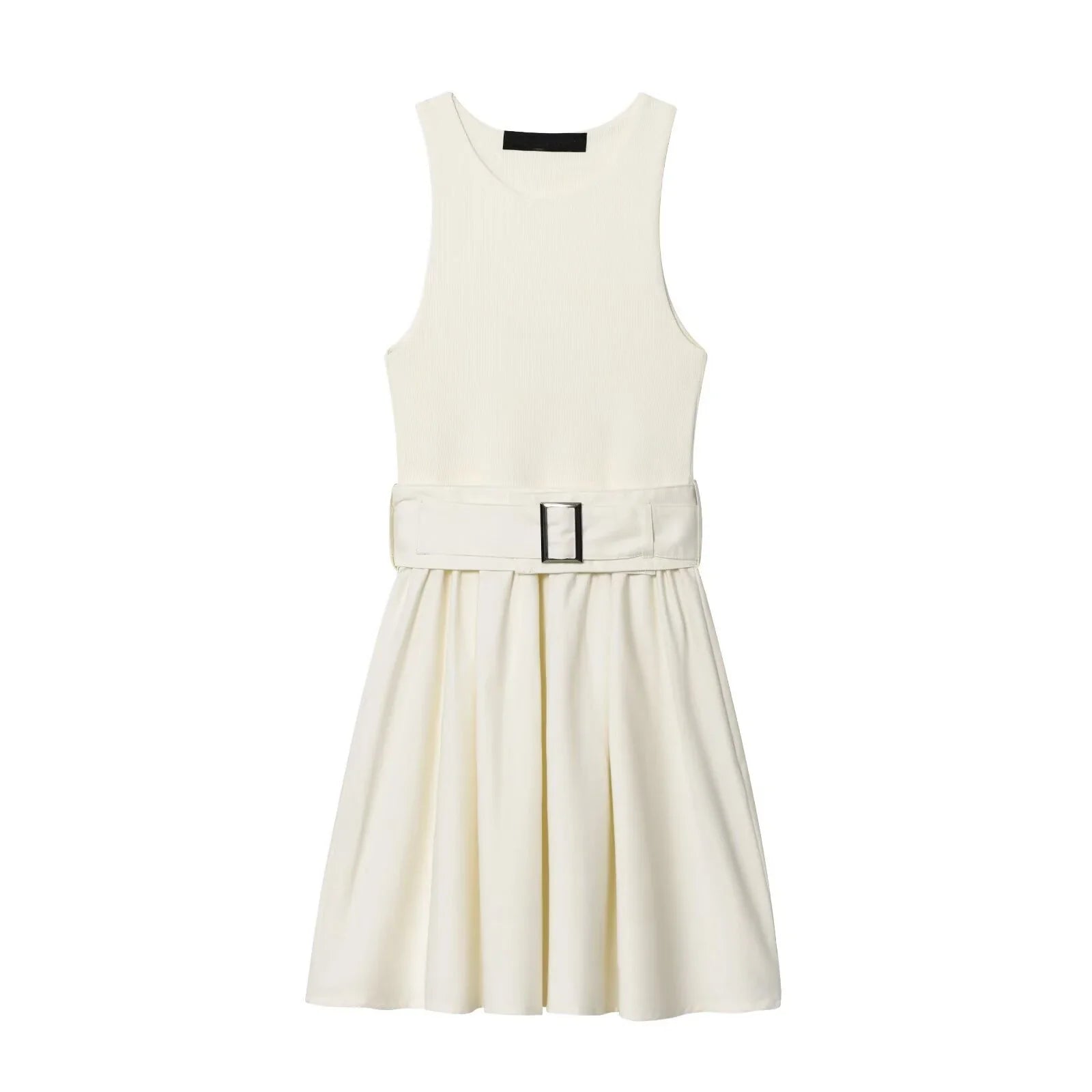 Round Neck Sleeveless With Belt Dresses