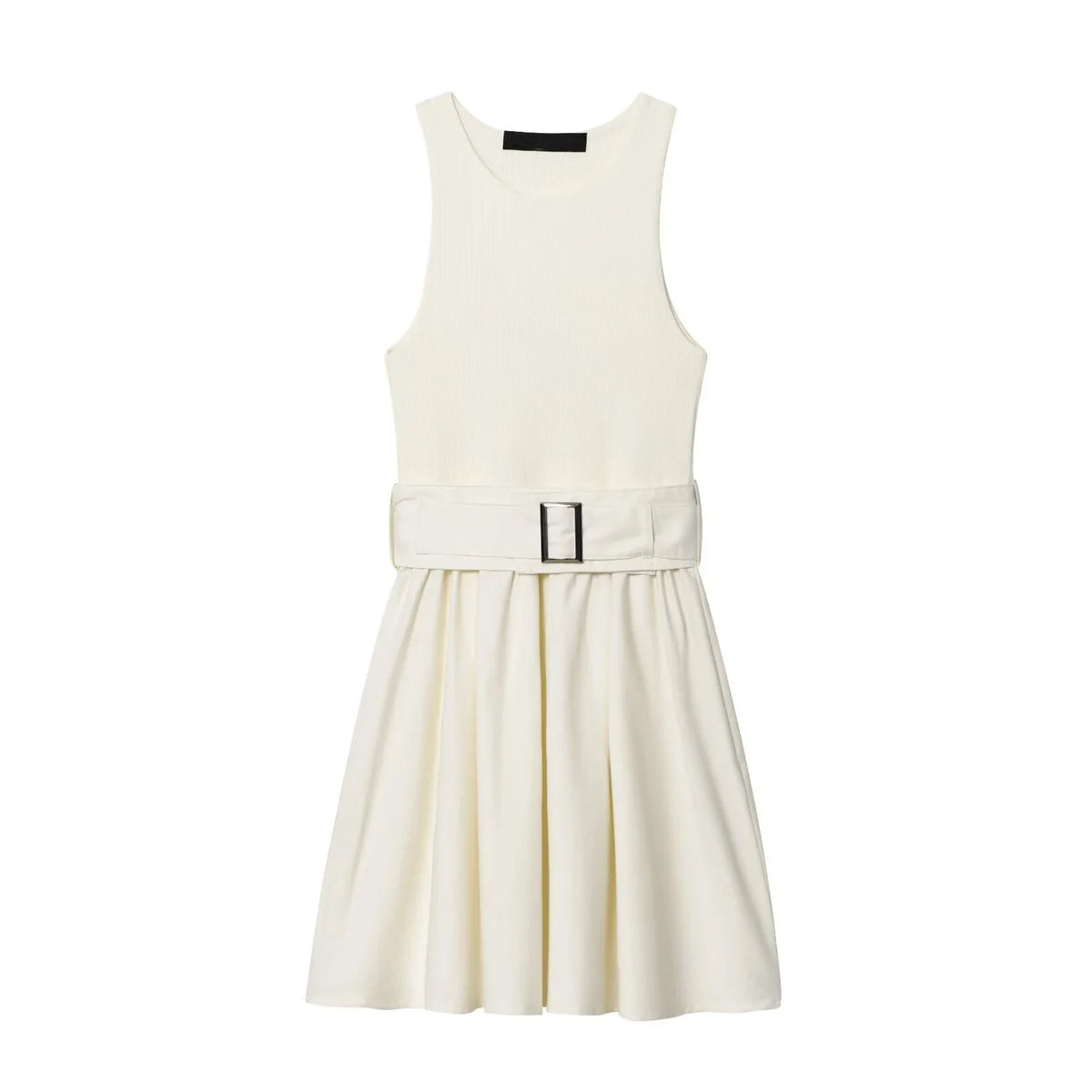 Round Neck Sleeveless With Belt Dresses