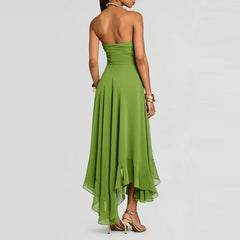 Elegant Strapless Ruffles Evening Dresses