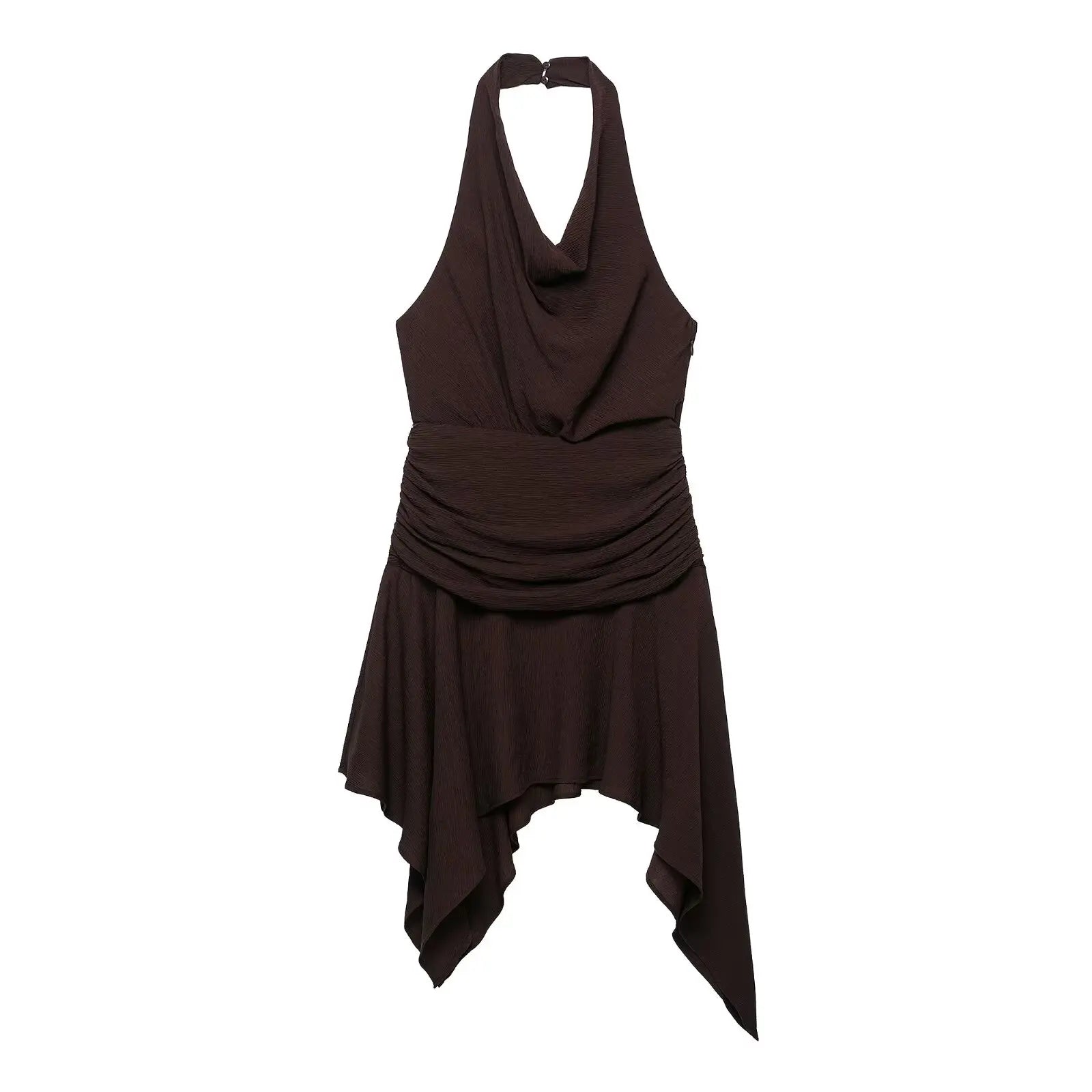 Brown Halter Mini Dresses