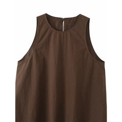Brown Sleeveless Mini Dresses