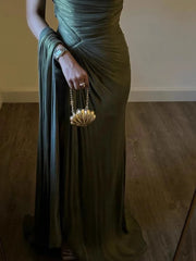 Summer Sleeveless High Waist Pleated Ribbon Sparkling Evening Dresses