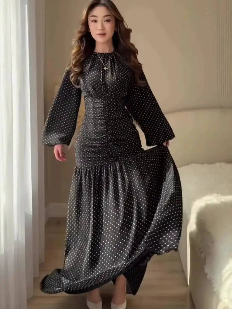 Retro Polka Dot Office Lady Dresses