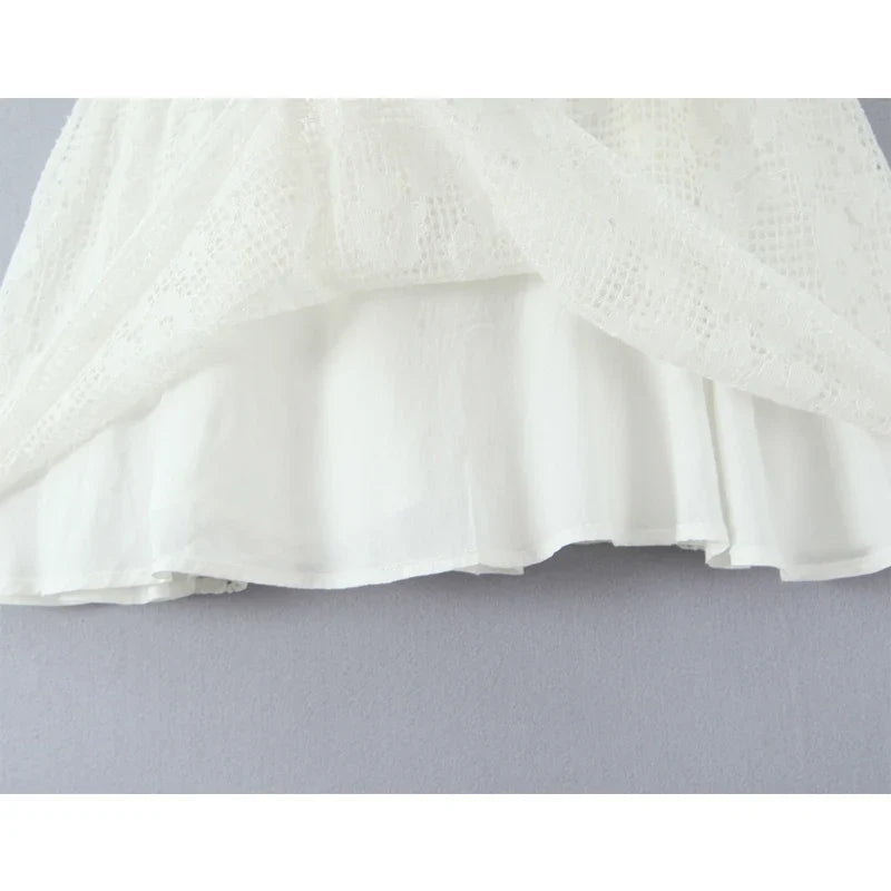 Button-Front White Sling Mini Dresses