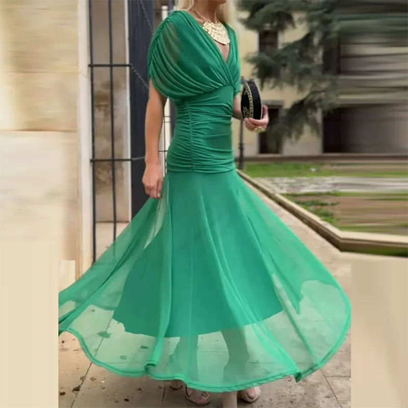 Spring Summer Short Sleeved Party Dresses