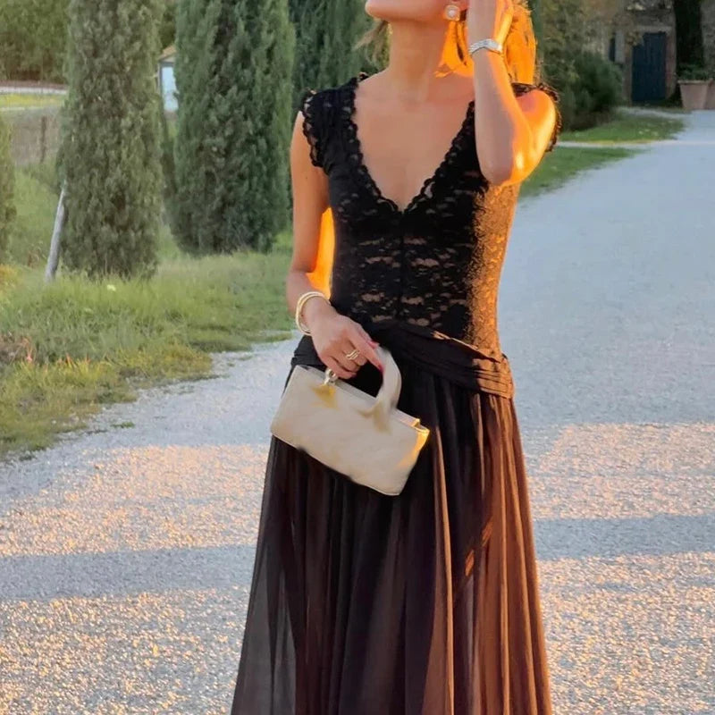 Chic Lace Patchwork Cocktail Dresses