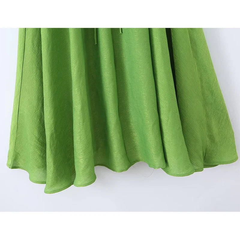 Sexy Spaghetti Straps Green Long SunDresses
