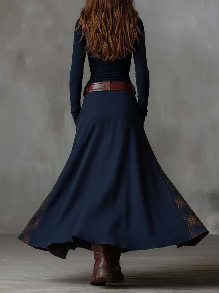Autumn Button High Waist Commuting Dresses