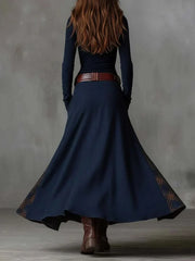 Autumn Button High Waist Commuting Dresses