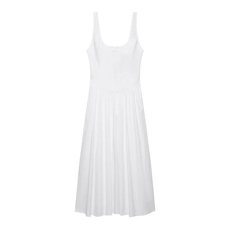White Corset-Style Midi Dresses