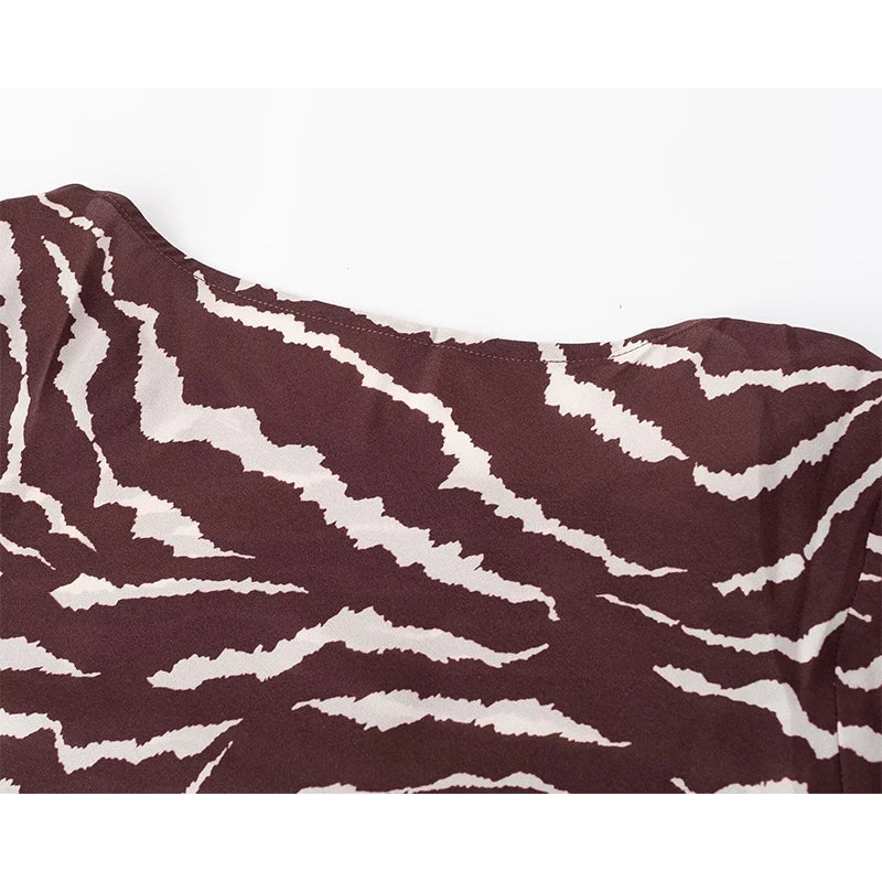 Vintage Animal Print Elegant Long Dresses