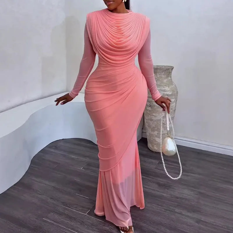 Long Sleeved Slim Fit Commuting Dresses