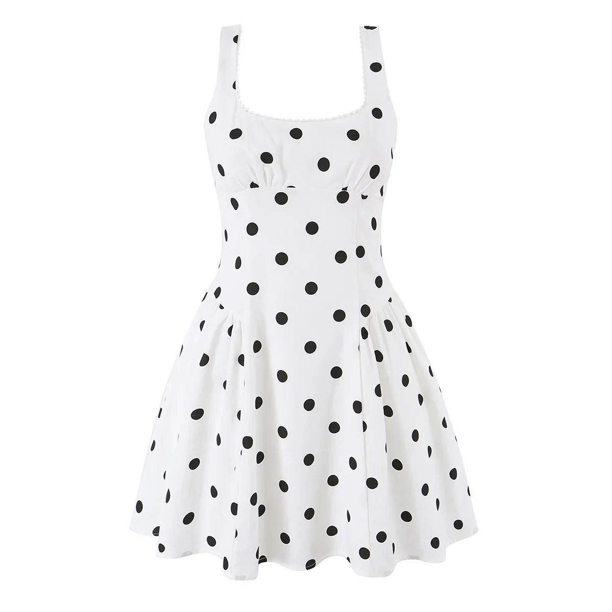 Summer Polka Dot Sleeveless Mini Dresses