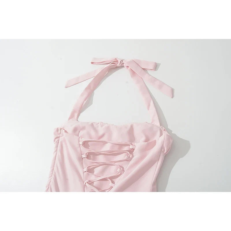 Elegant Pink White Evening Dresses