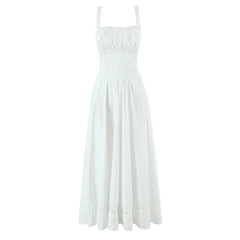 Lace Spliced Elegant White Sleeveless Dresses