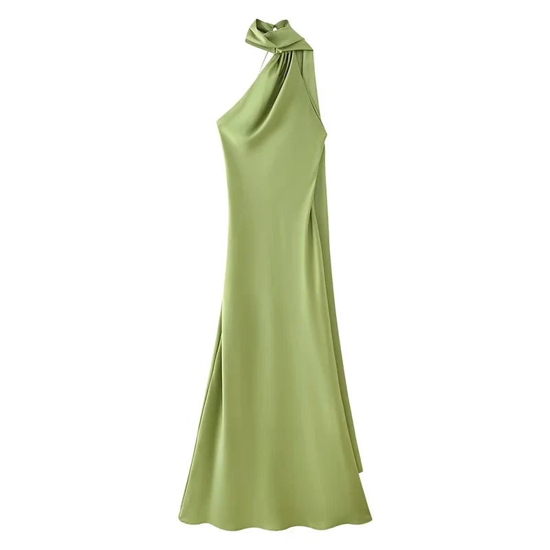 High Street Sexy Elegant Halter Long Dresses