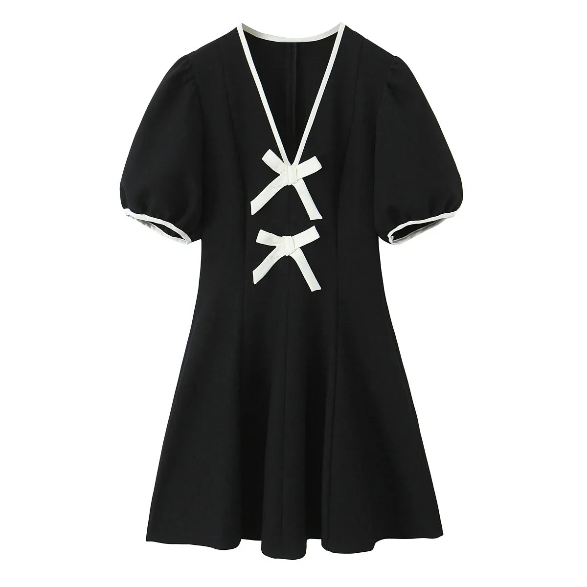 High Quality Contrast Bow Mini Dresses