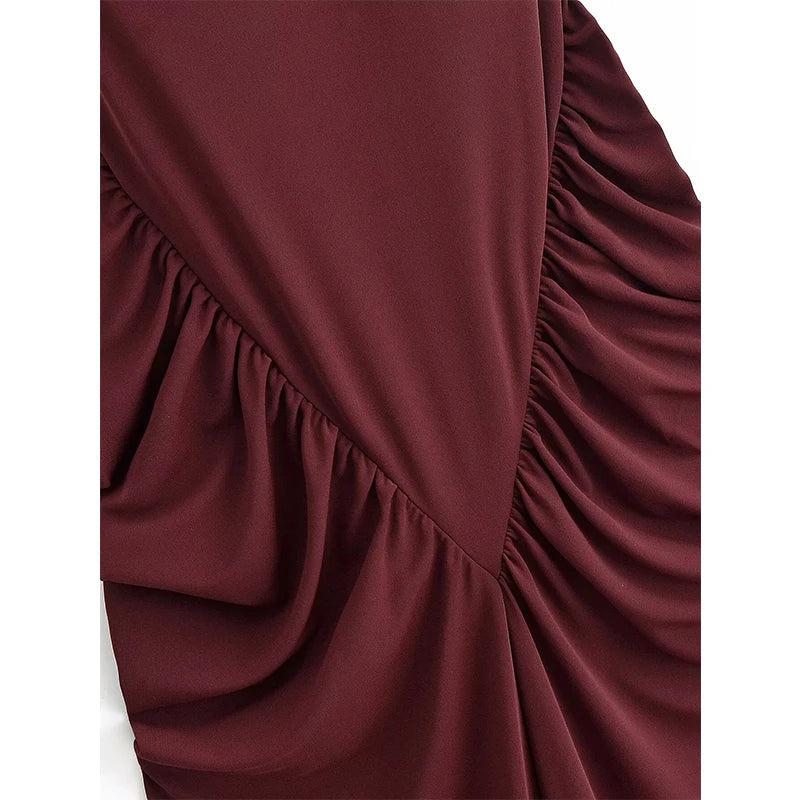 Sexy Burgundy Spaghetti Strap Corset Maxi Dresses Sweetheart Neck Ruched Waist Formal Evening Gown