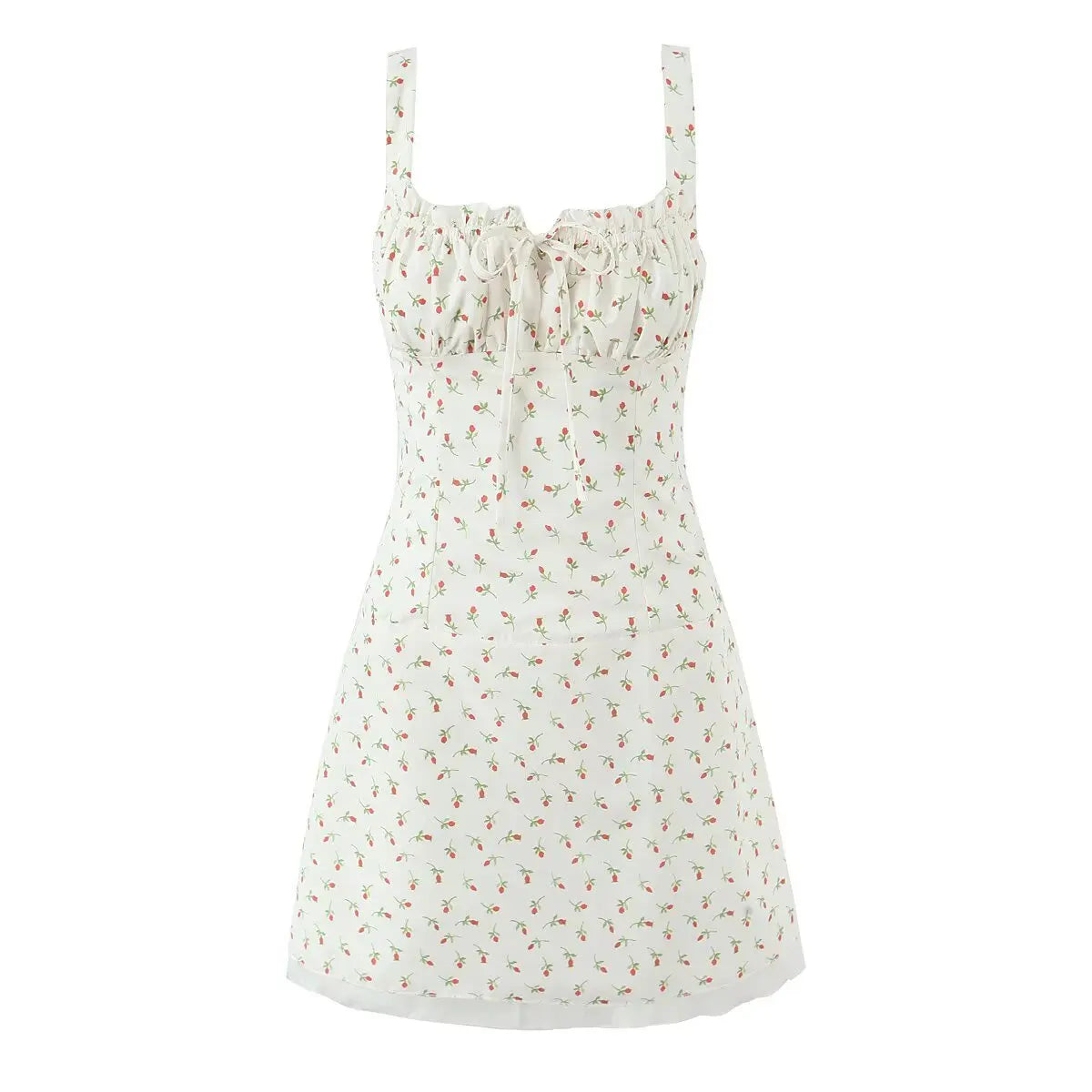 Sexy Sweet Girl French Style Floral Print Sling Mini Dresses