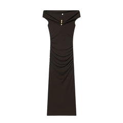 Off Shoulder Long Draped Dresses