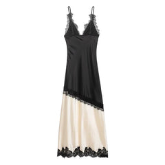 French Retro Lace Trim Sling Dresses