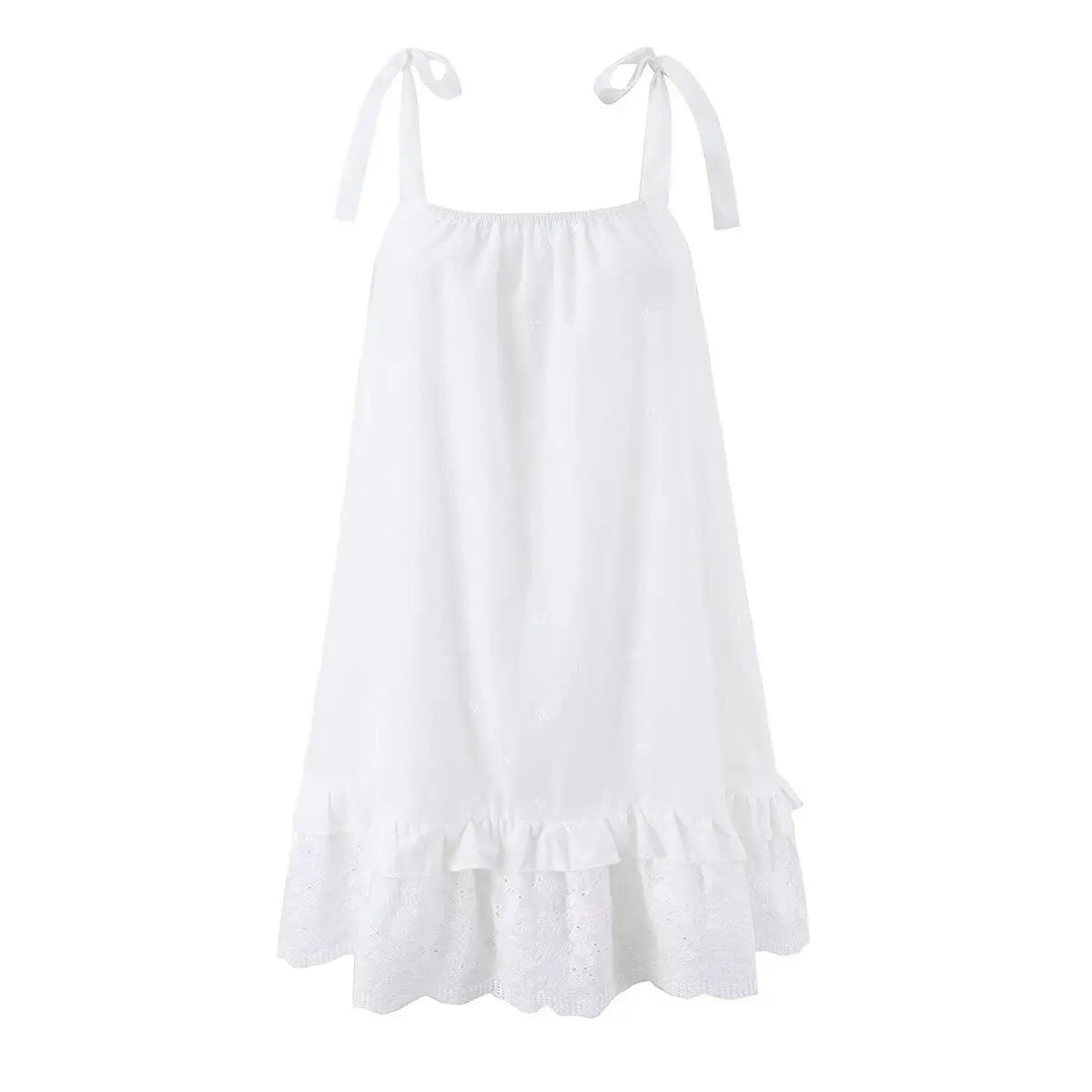 Tie Strap White Mini Dresses