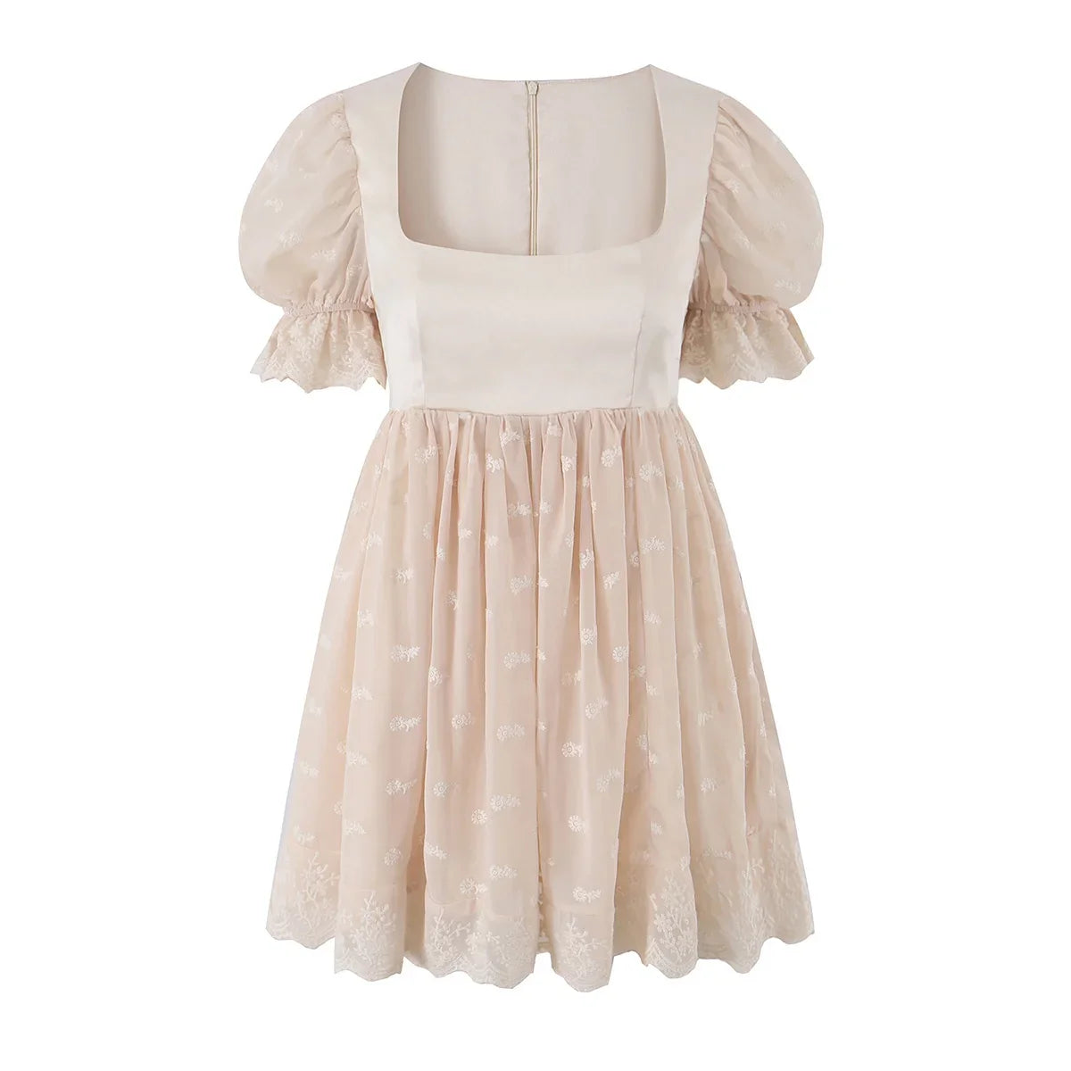 Floral Embroidery Vacation Party Mini Dresses