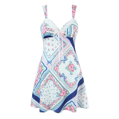Printed Satin Sling Mini Dresses