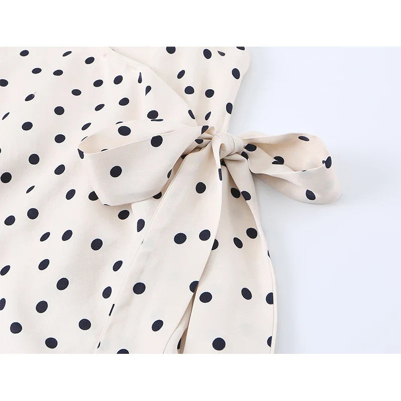 Polka Dot Halter Neck Mini Dresses
