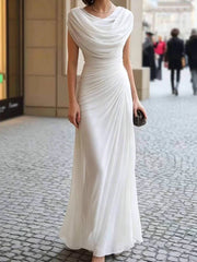 Temperament Swinging Collar Ruffles Evening Dresses
