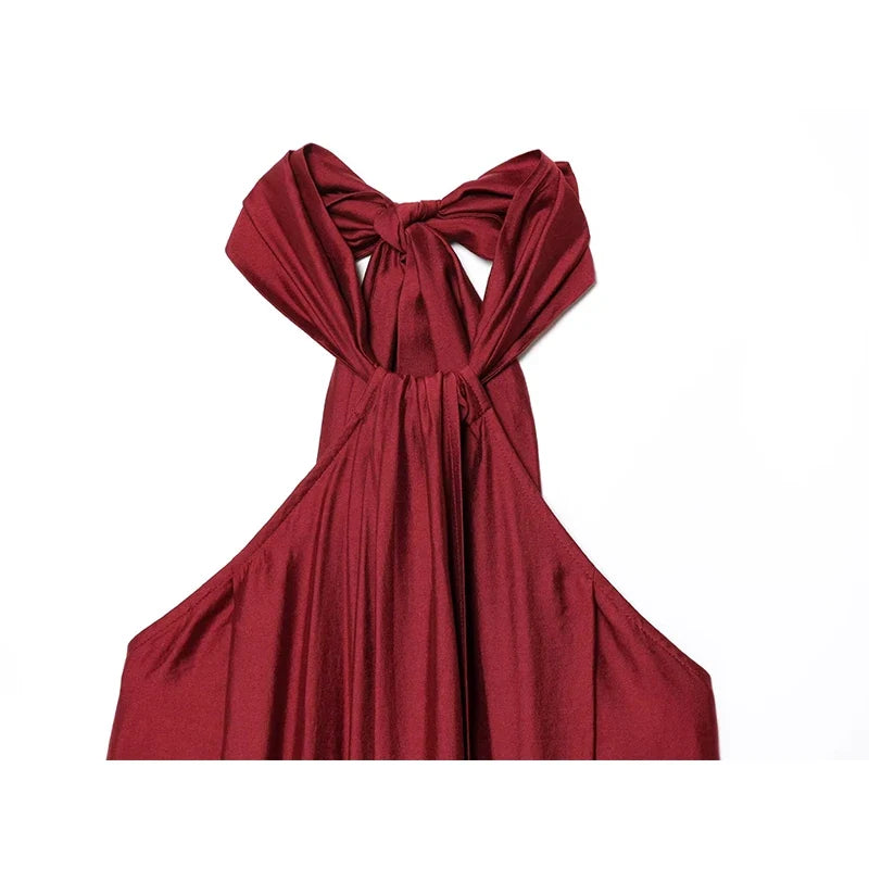Temperament Sexy Backless Halter Long Dresses