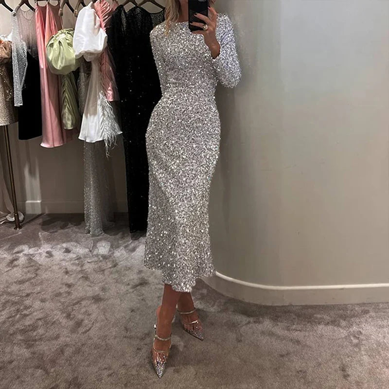 Party Slim Sequin Maxi Dresses