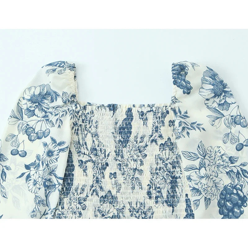 French Style Retro Floral Print Spring Dresses