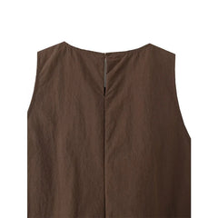 Brown Sleeveless Mini Dresses