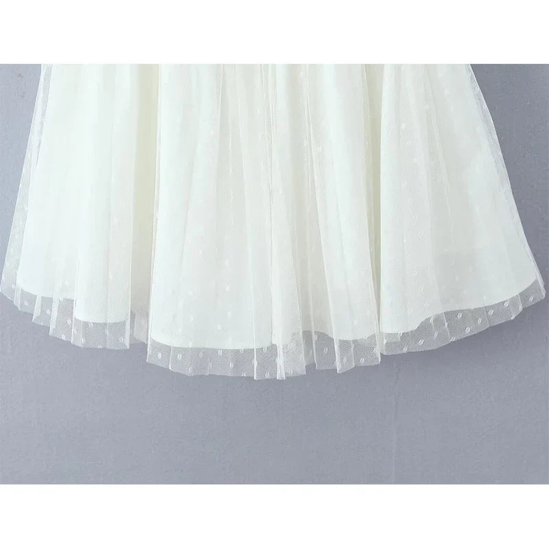 French Sweet Mesh Sling Mini Dresses