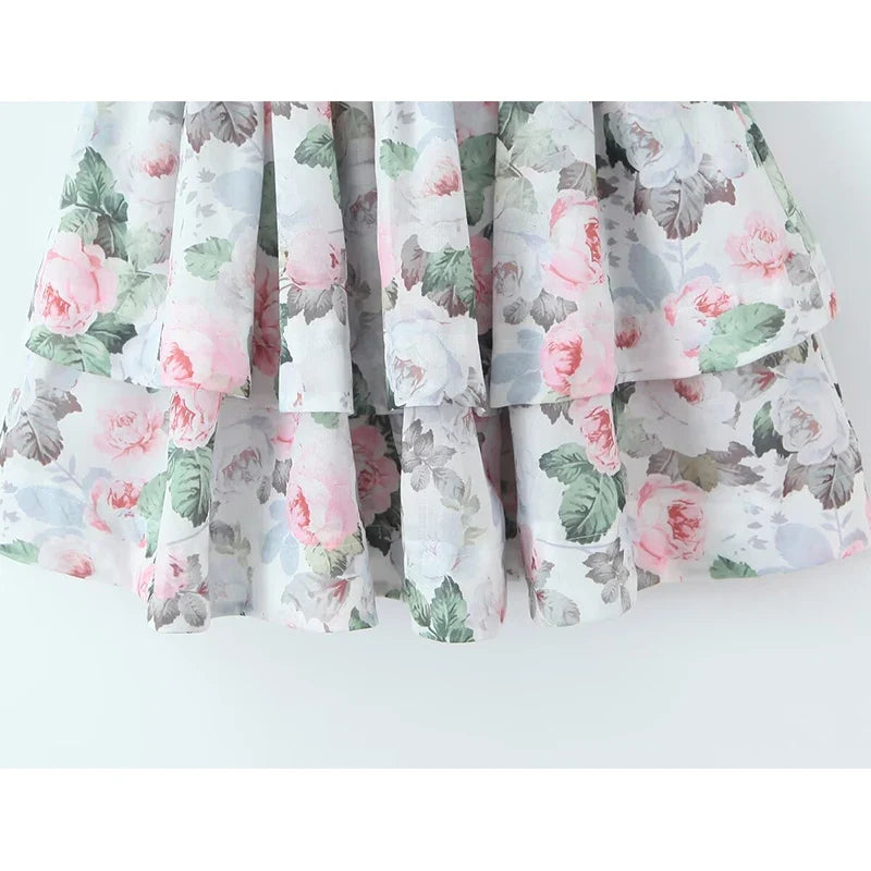 Floral Print Sexy Corset Style Sling Mini Dresses