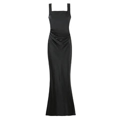 Sexy Spaghetti Straps Slim Fit Long Dresses For Lace Up Back Elegant Evening Party Dresses