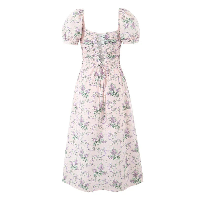 Romantic Print Midi Dresses