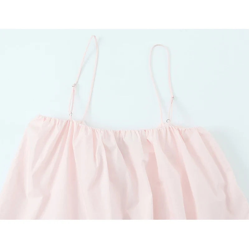 Pink Sling Sleeveless Mini Dresses