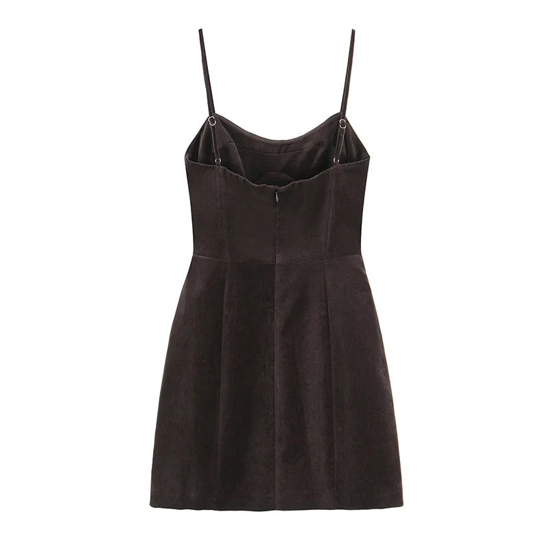 Thin Straps O Neck A-line Short Dresses