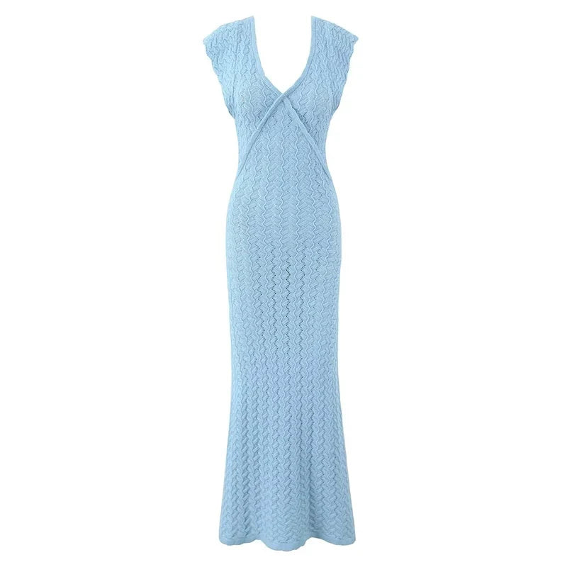 Sexy French Retro Hook Flower Vacation Long Dresses
